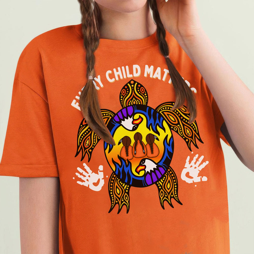 Carried by the Sacred Turtle – Every Child Matters Orange Unisex T-shirt/Hoodie/Sweatshirt