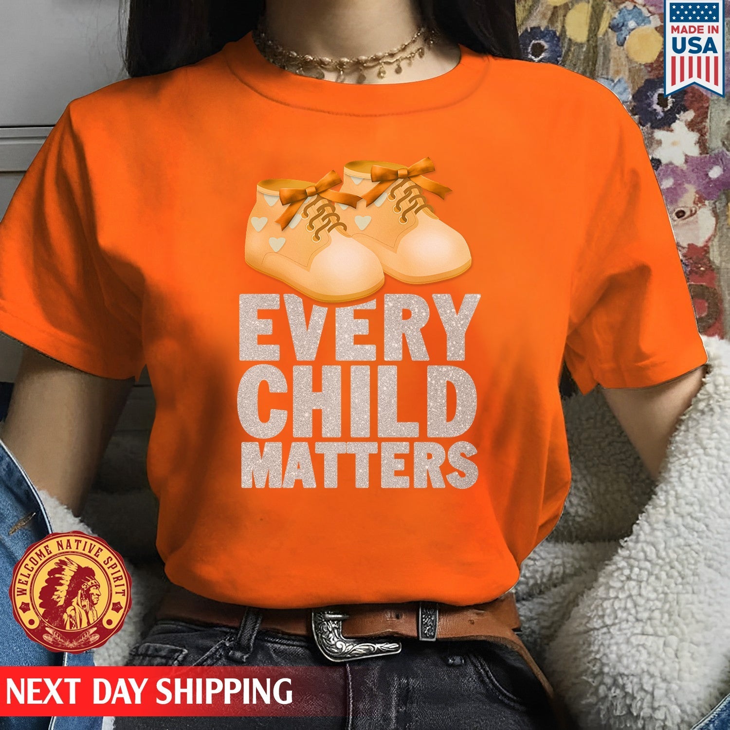 Every Child Matters Shoes Orange For Orange Shirt Day Unisex T-shirt/Hoodie/Sweatshirt