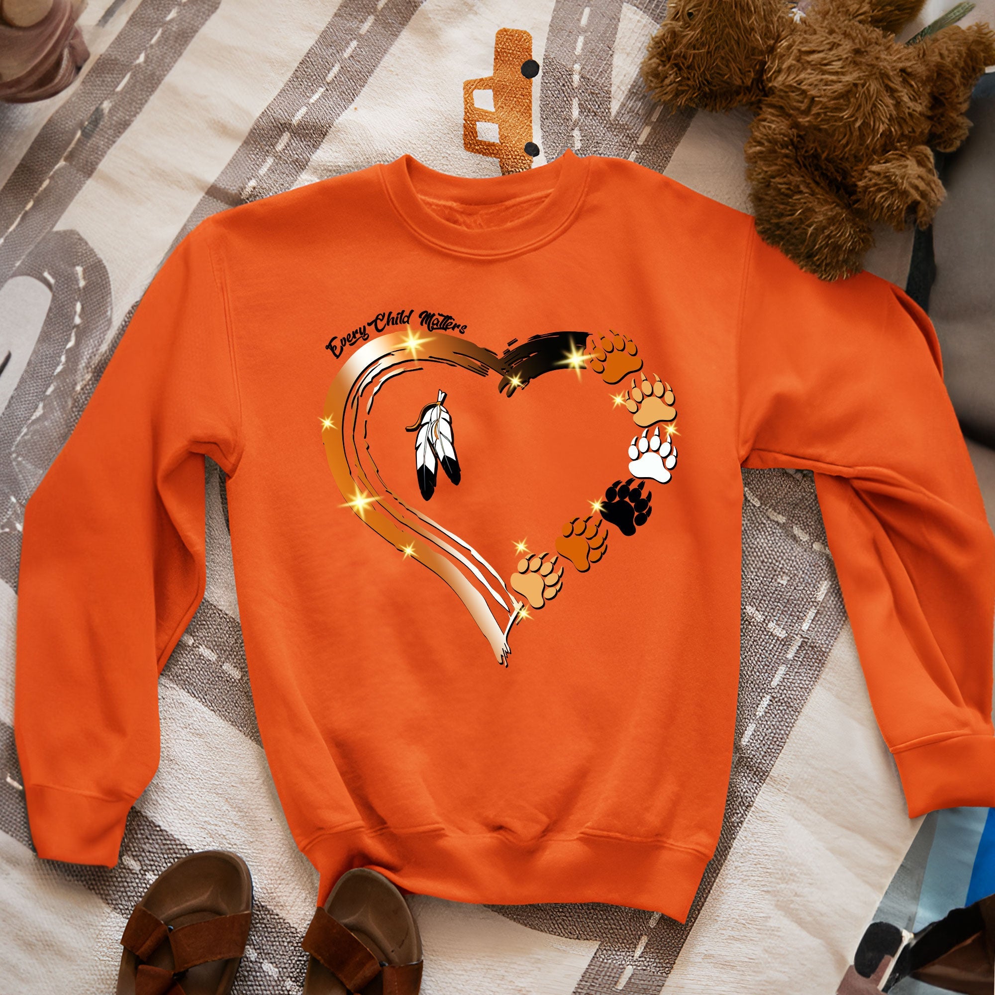 Every Child Matters Paws Of Heart Native American Unisex T-shirt/Hoodie/Sweatshirt