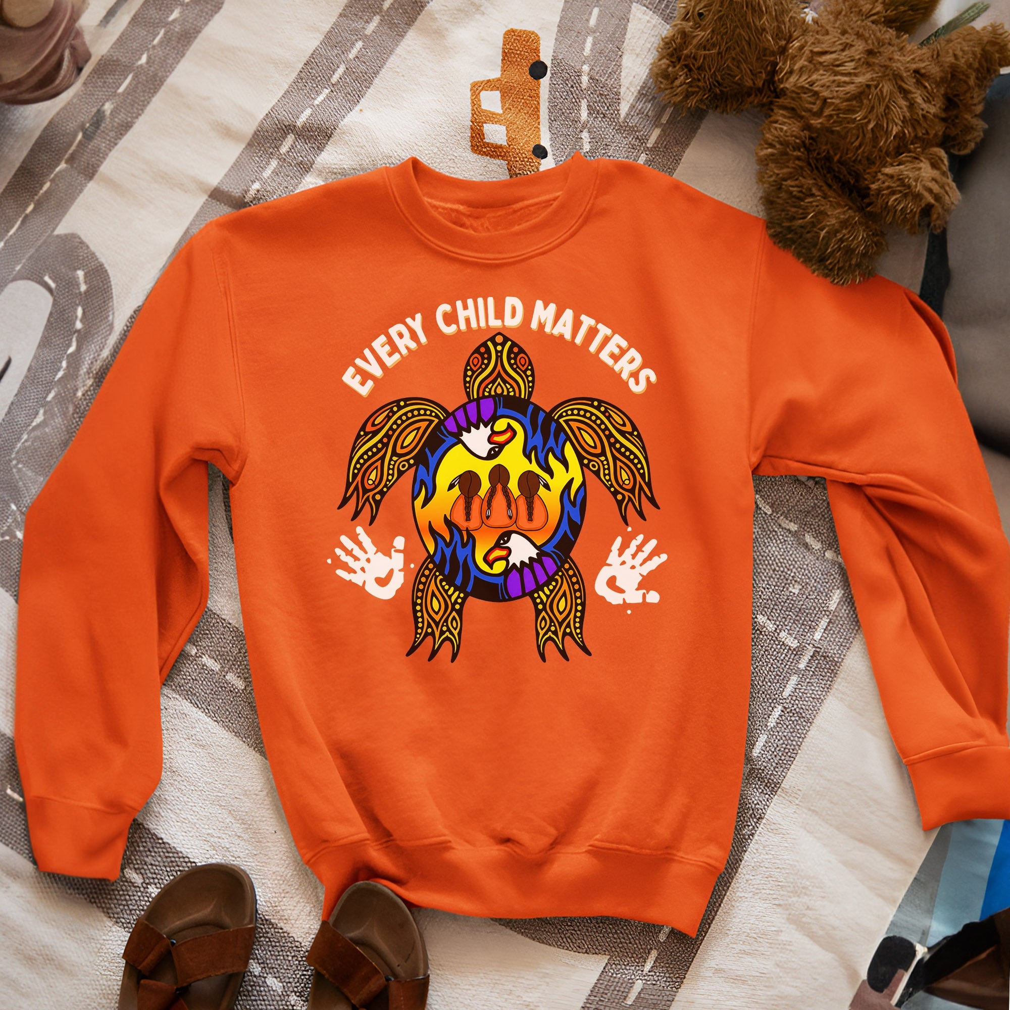 Carried by the Sacred Turtle – Every Child Matters Orange Unisex T-shirt/Hoodie/Sweatshirt