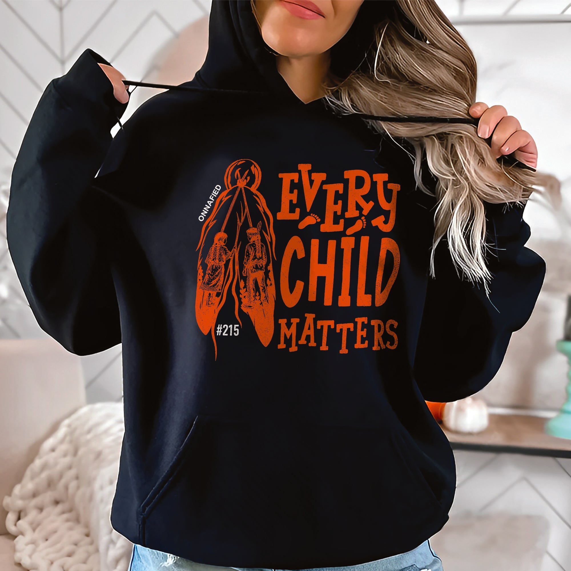 Every Child Matters Orange Shirt – #215 Native Children Never Forgotten Unisex T-shirt/Hoodie/Sweatshirt