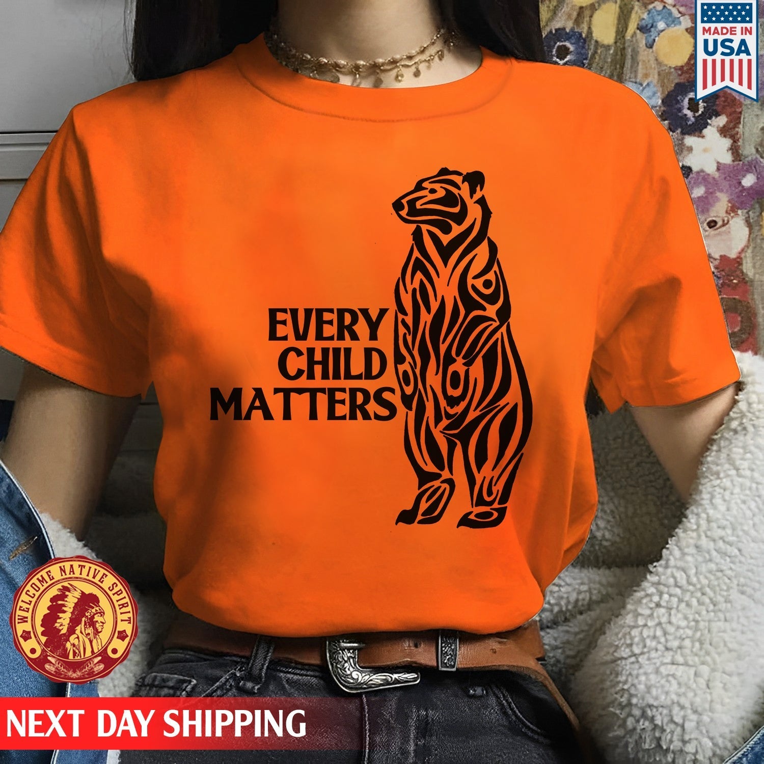 Every Child Matters Black Bear For Orange Day Unisex T-shirt/Hoodie/Sweatshirt