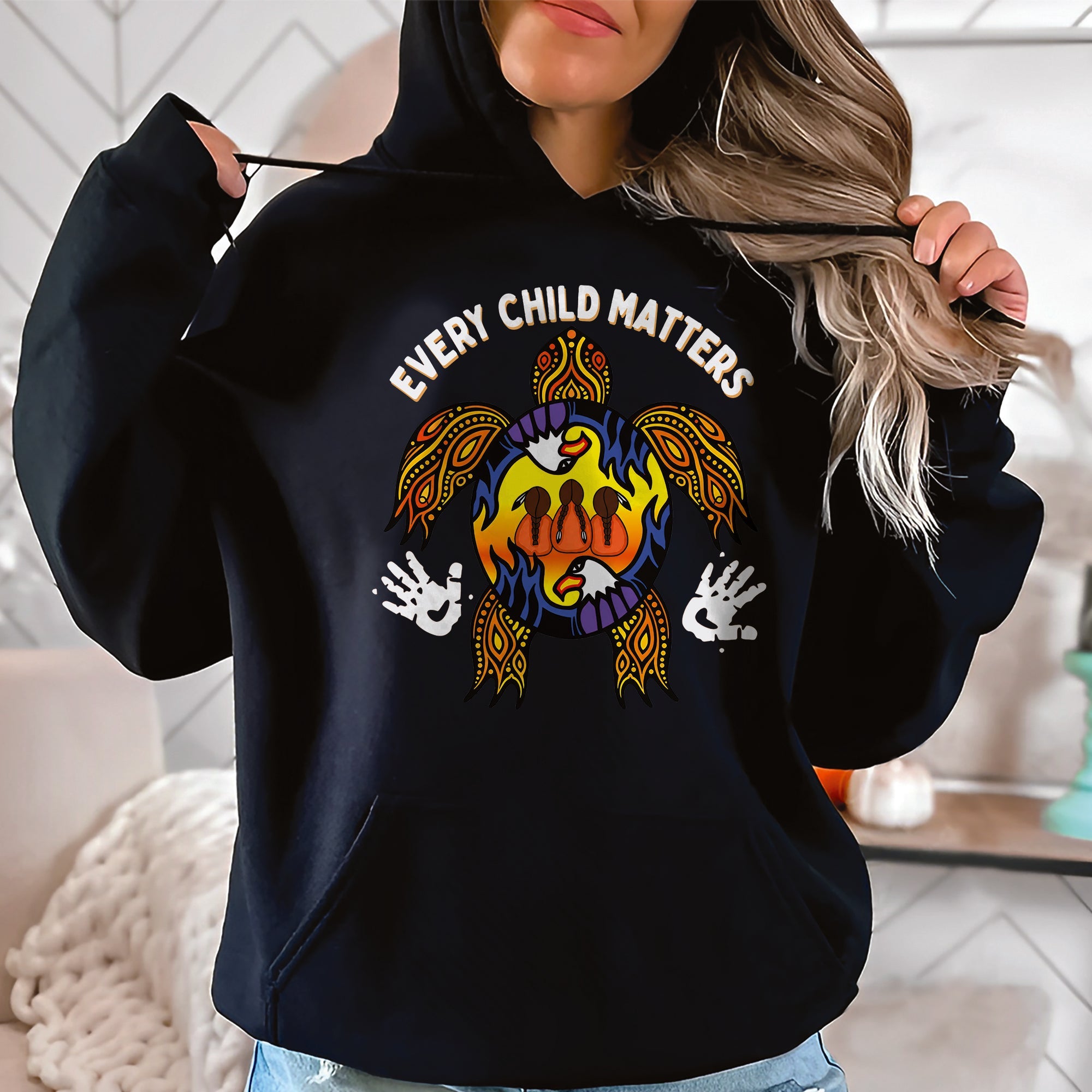 Carried by the Sacred Turtle – Every Child Matters Orange Unisex T-shirt/Hoodie/Sweatshirt