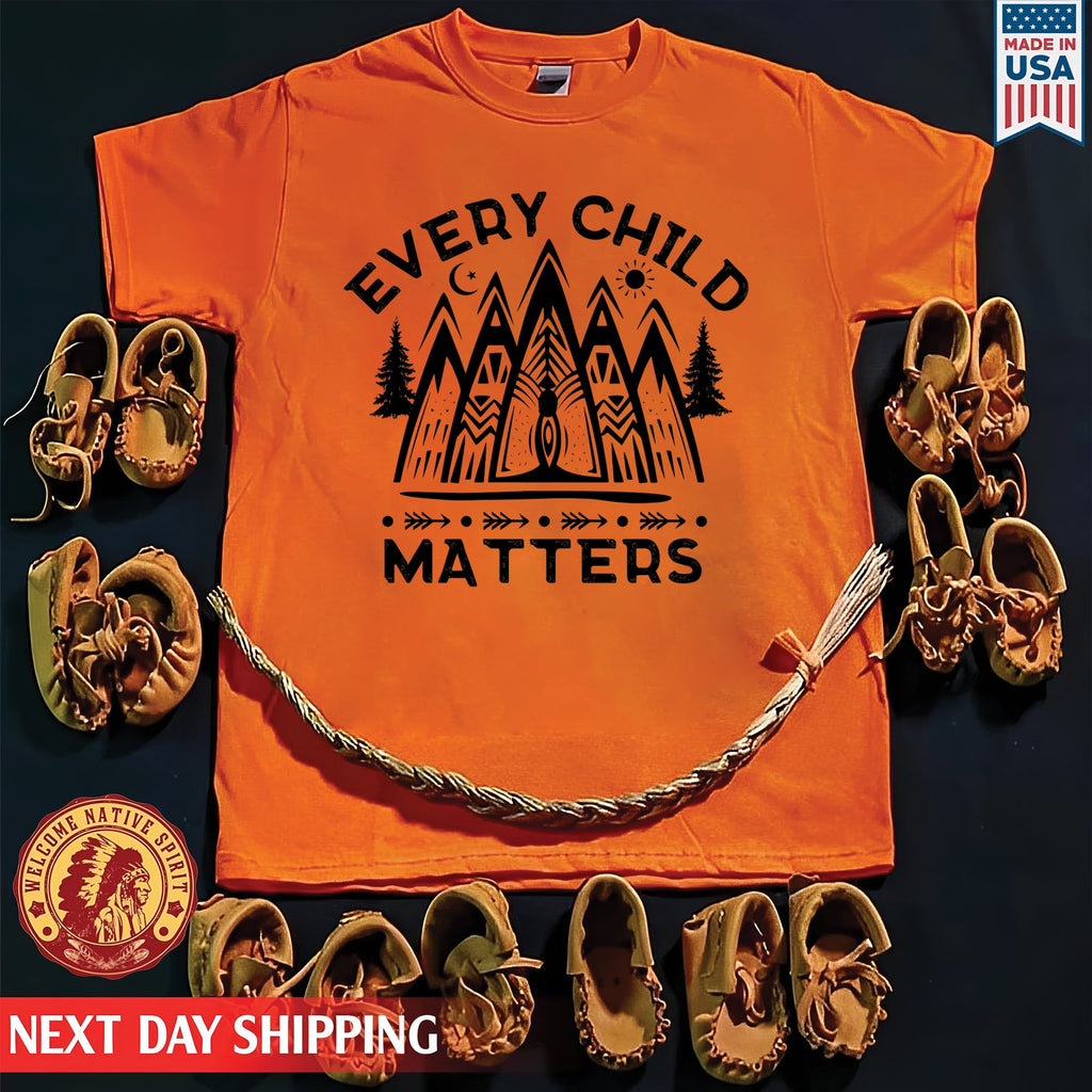 Every Child Matters Mountain Orange Native American Unisex T-shirt/Hoodie/Sweatshirt