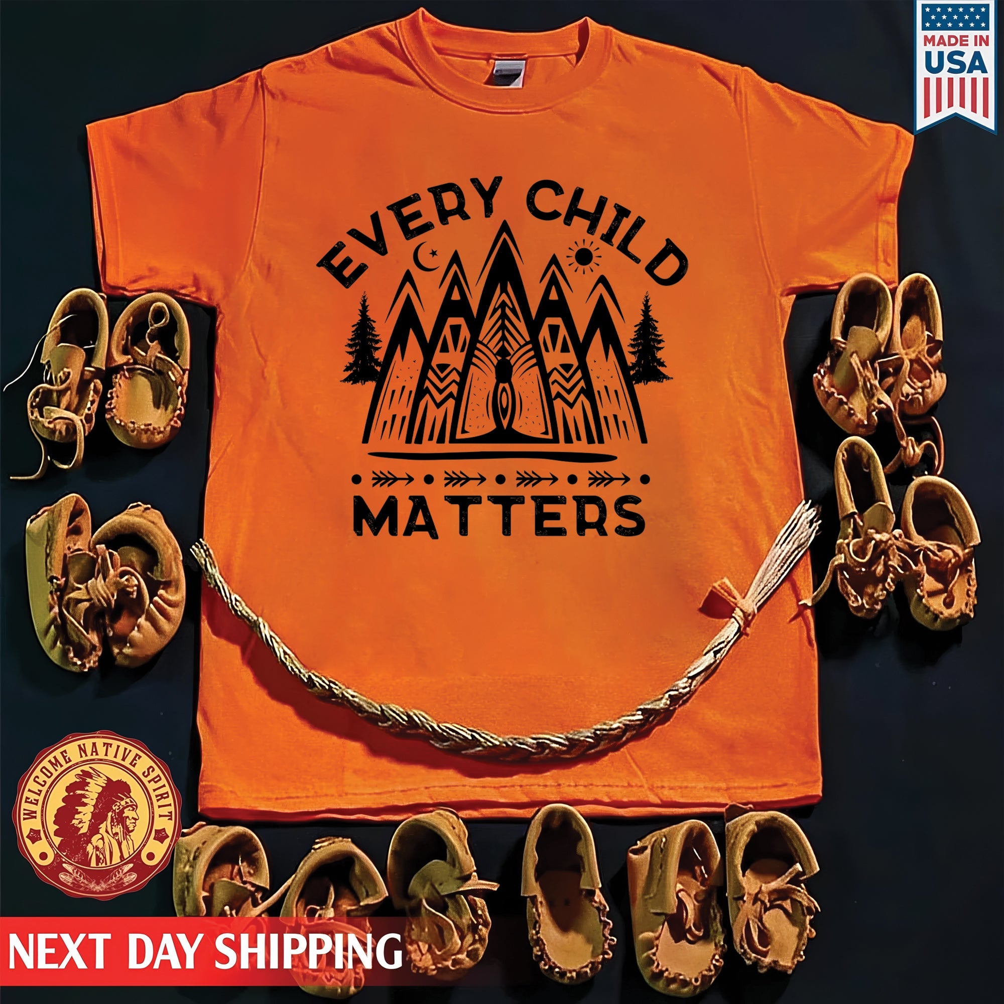 Every Child Matters Mountain Orange Native American Unisex T-shirt/Hoodie/Sweatshirt