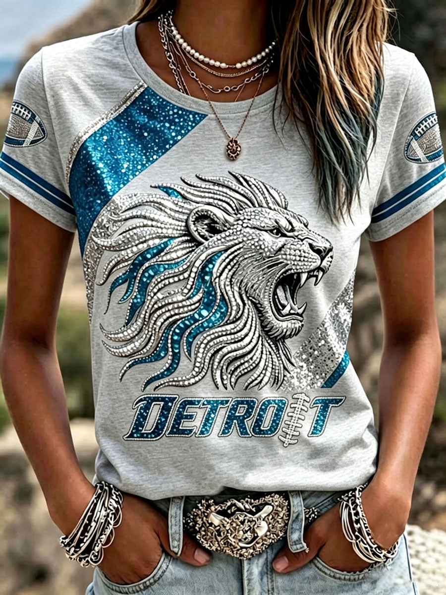 Women'S Fan Printed Round Neck T-Shirt