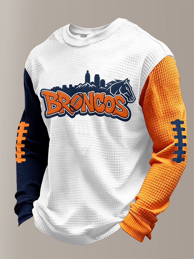 Men'S Football Fans Printed Waffle T-Shirt