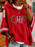 Women's University Football Fan Casual Loose Hoodie