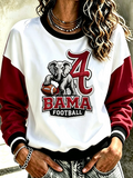 Women'S Retro Football Round Neck Sports Shirt