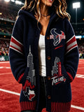 Women's Football Printed Casual Cardigan