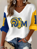 Women'S Football Print Waffle Top