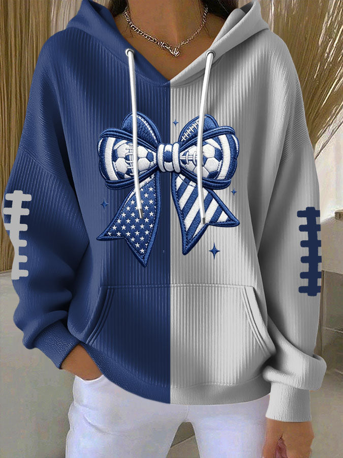 Women'S Football Print Casual Hoodie
