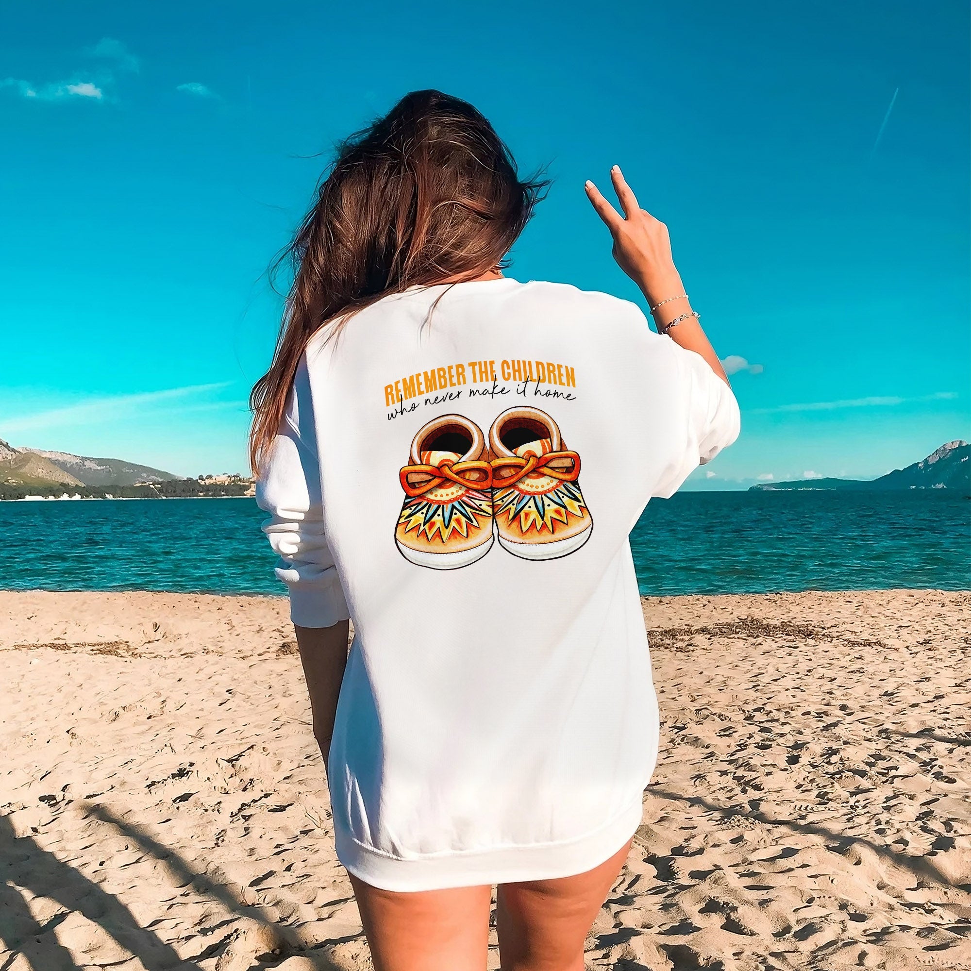 Every Child Matters Shoes Indigenous Orange Shirt Day Unisex Back T-shirt/Hoodie/Sweatshirt