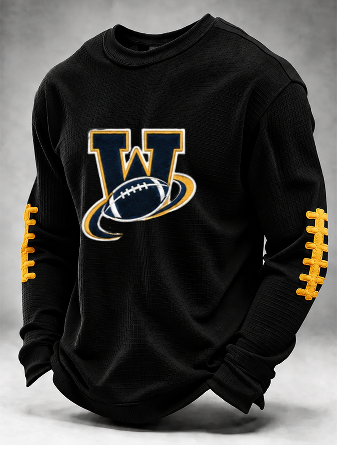 Men'S Football Printed Waffle T-Shirt