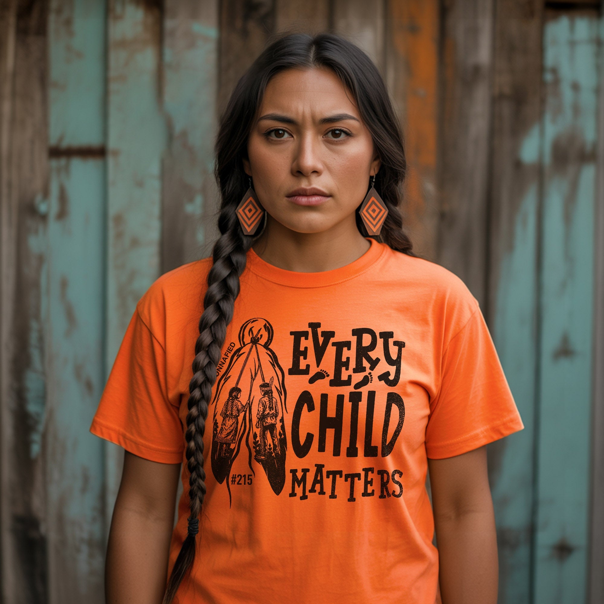 Every Child Matters Orange Shirt – #215 Native Children Never Forgotten Unisex T-shirt/Hoodie/Sweatshirt