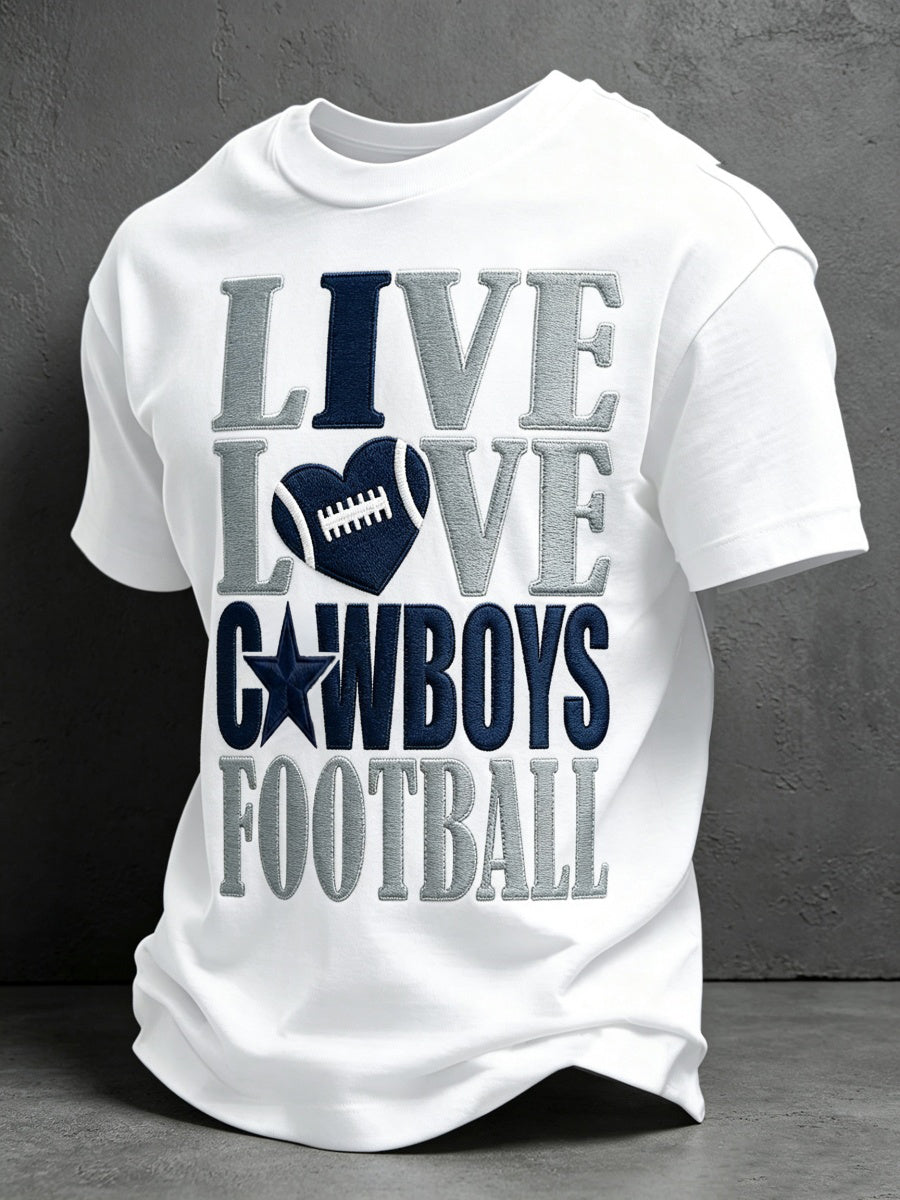 Men's Football Game Print Casual Tee