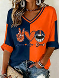 Women's Football Printed Short Sleeved T-Shirt