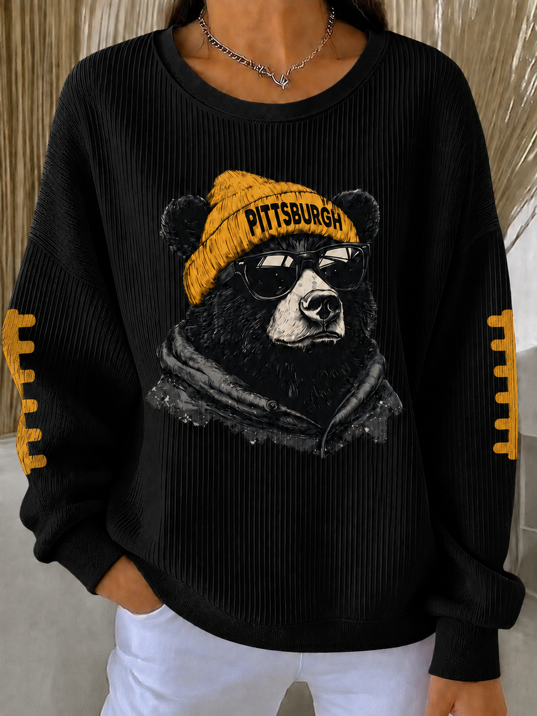 Women'S Football Print Casual Sweatshirt