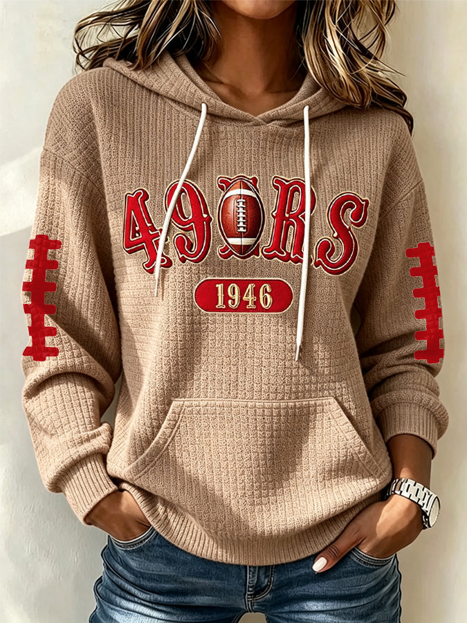 Women's Football Team Fans Print Sweatshirt