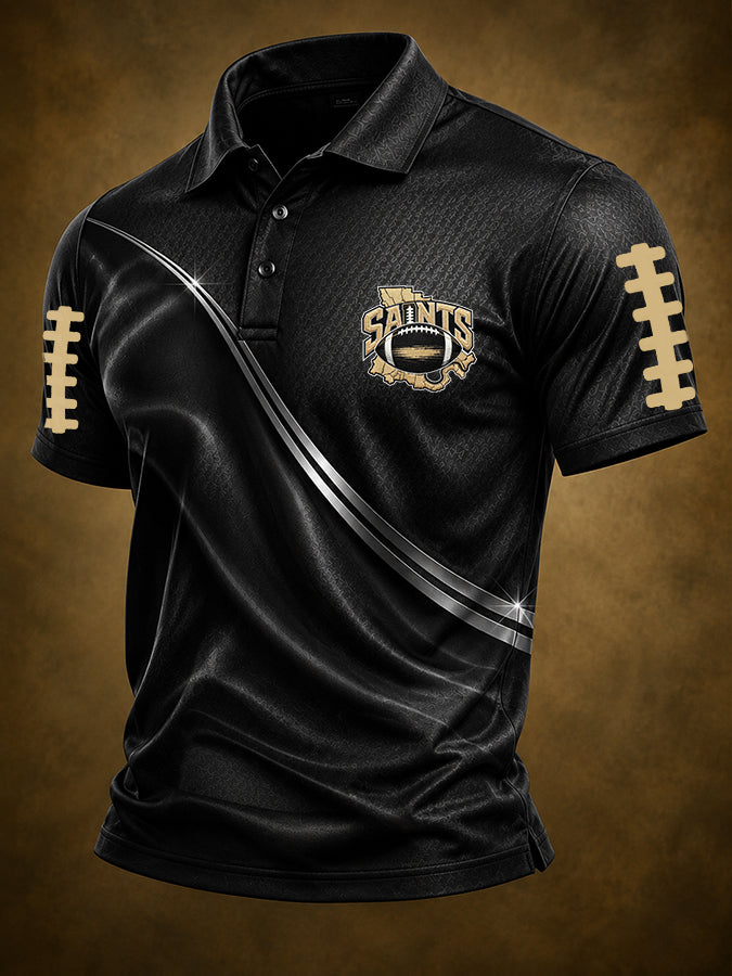 Men'S Football Printed Polo Shirt