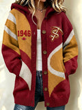 Women's Football Supporters Hooded Knit Cardigan
