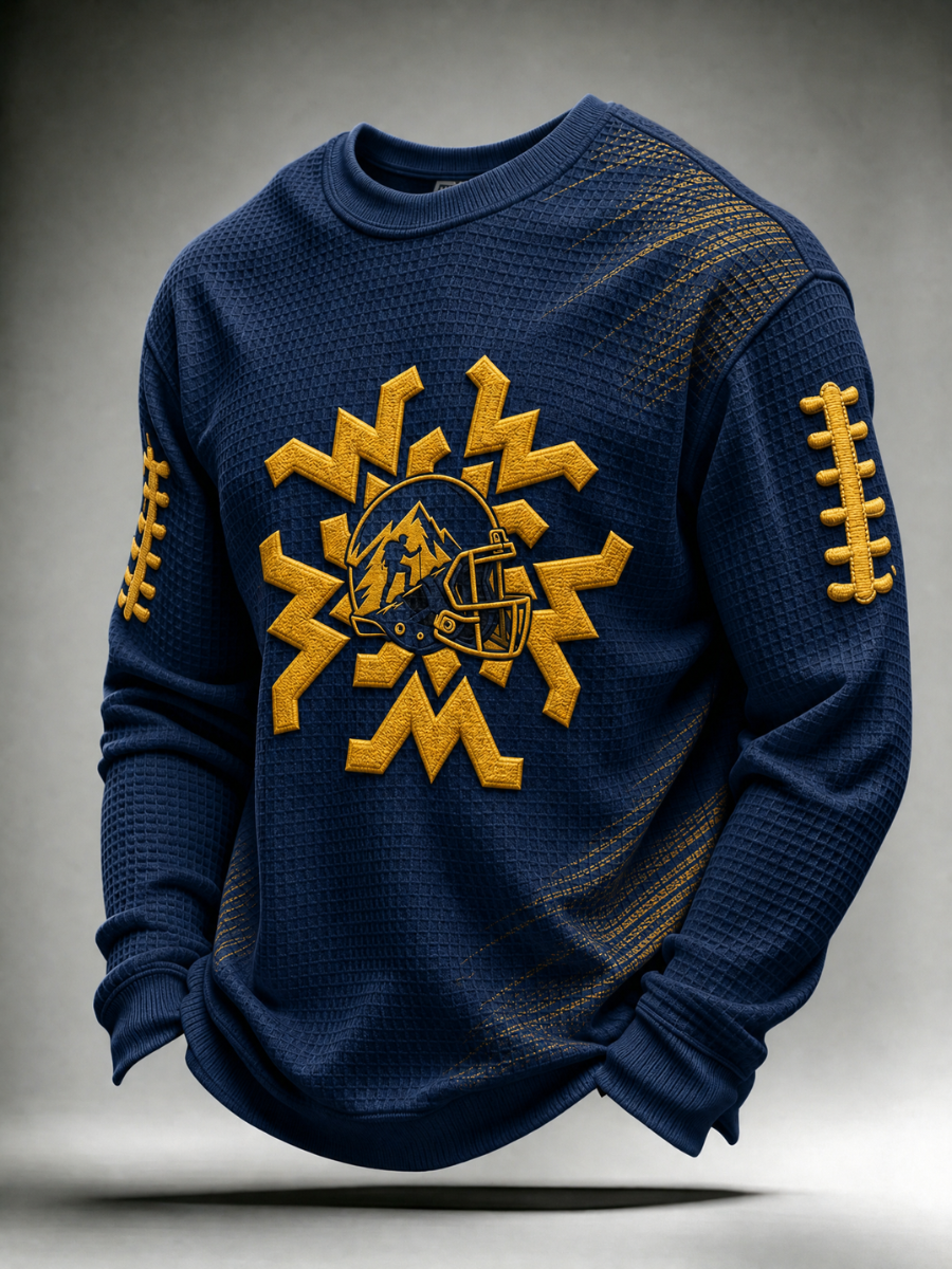 Men's Football Printed Waffle T-Shirt