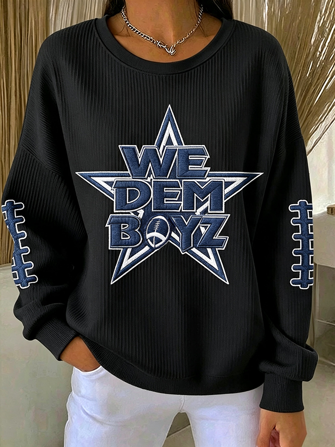 Women'S Football Print Casual Sweatshirt