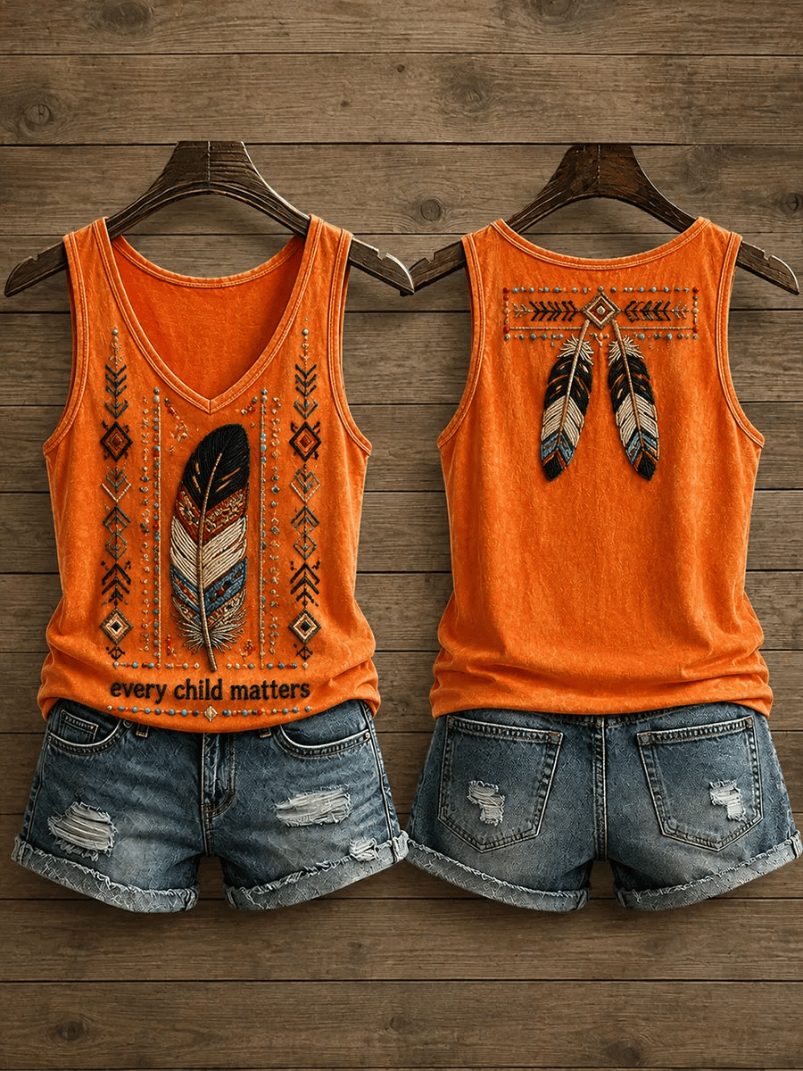 ❤️Buy 3 Get 20% Off❤️Women's Orange Shirt Day Print Casual Vest