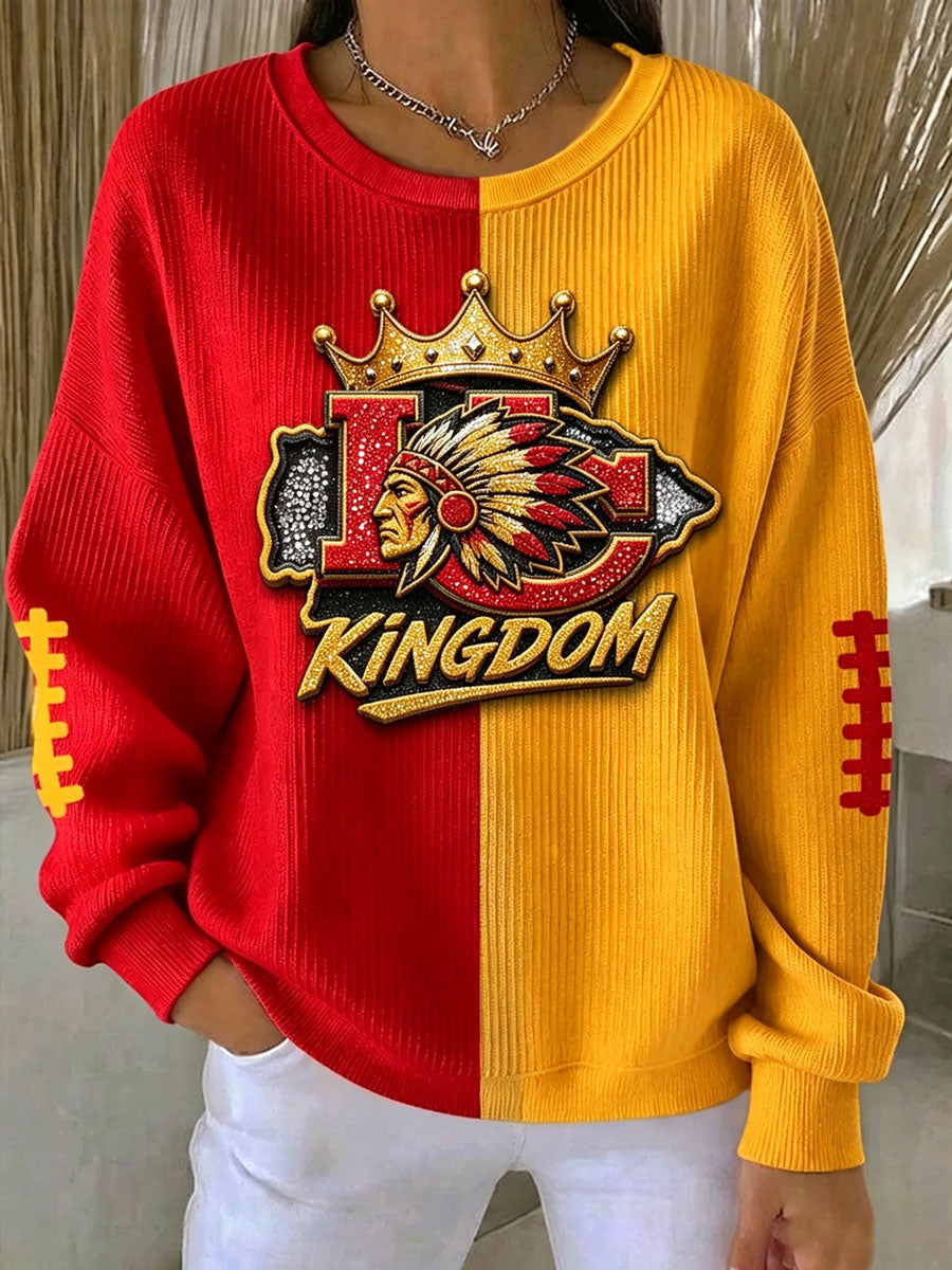 Women's Football Fan Printed Vintage Hoodie