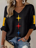 Women'S Football Print Waffle Top