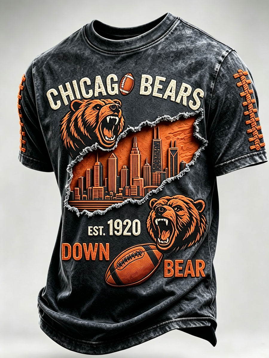 Men'S Football Fan Print Casual T-Shirt
