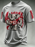 Men'S  Football  Printed  Waffle T-Shirt