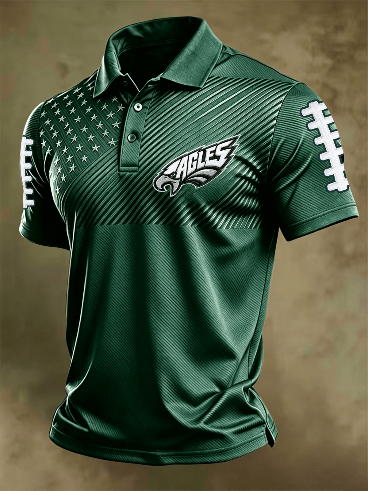 Men'S Football Casual Printed Polo Shirt