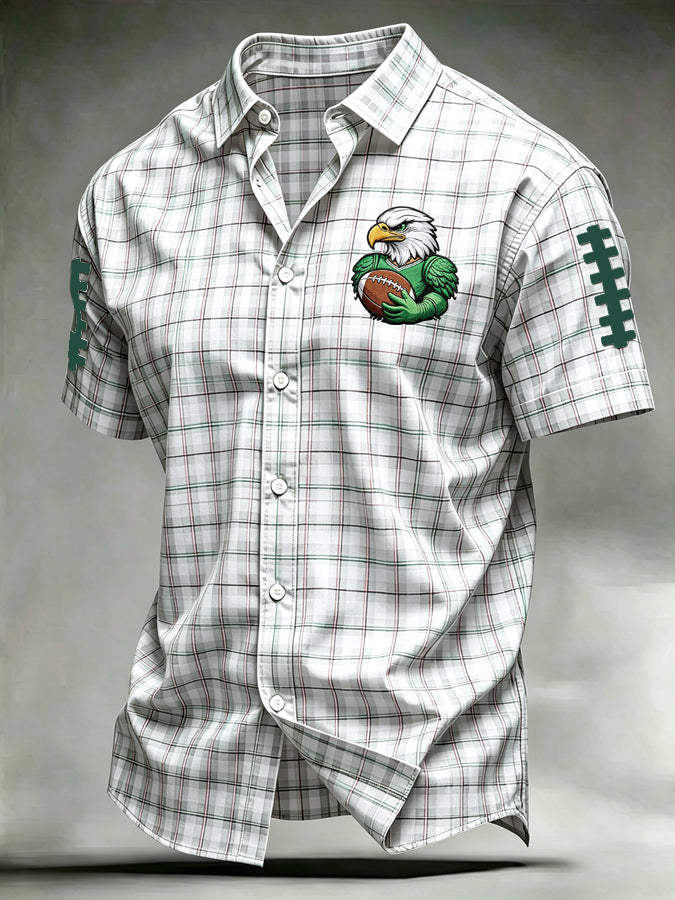 Men's Football Printed Lapel Shirt