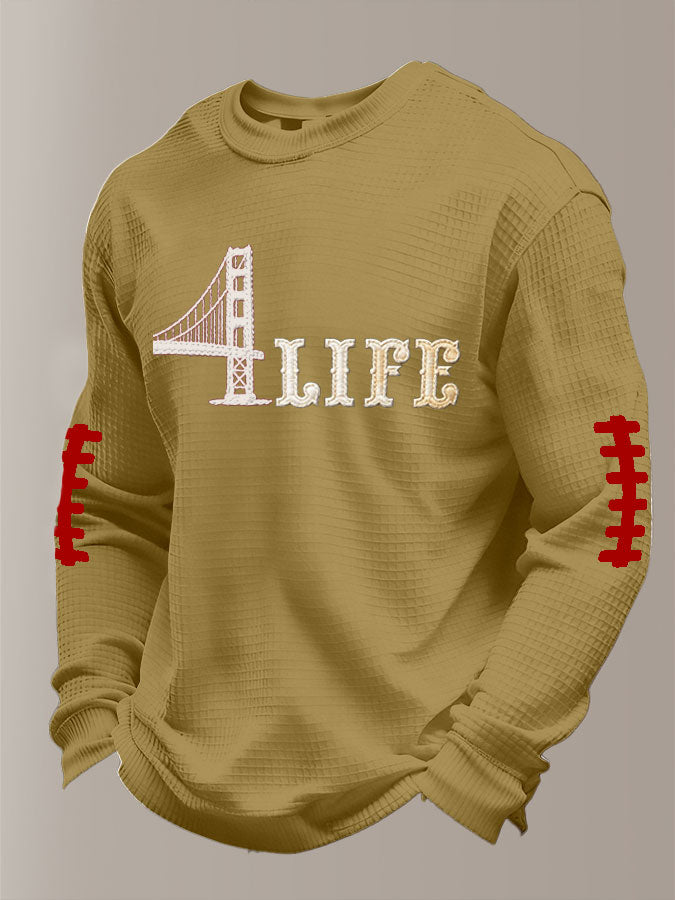Men'S Football Printed Waffle Sweatshirt