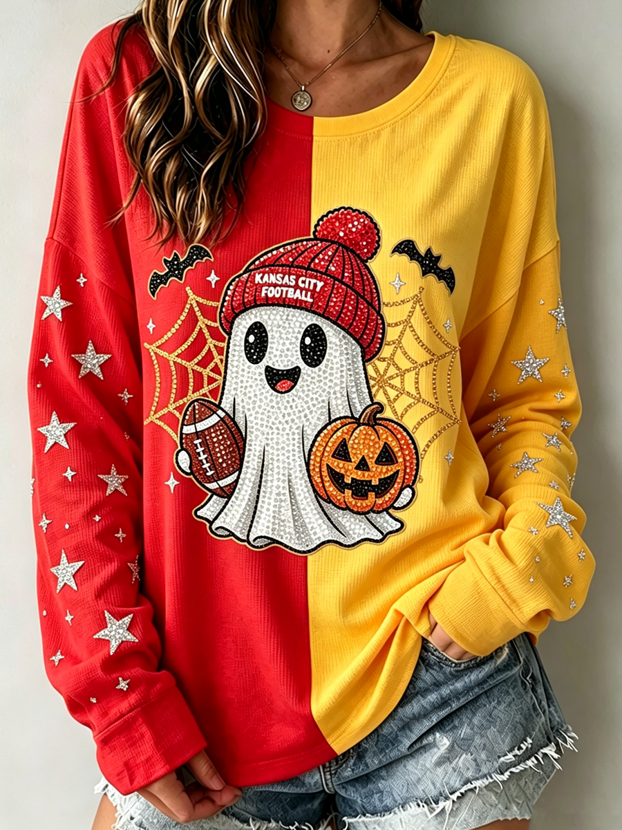 Women'S Football Printed Long Sleeved Shirt