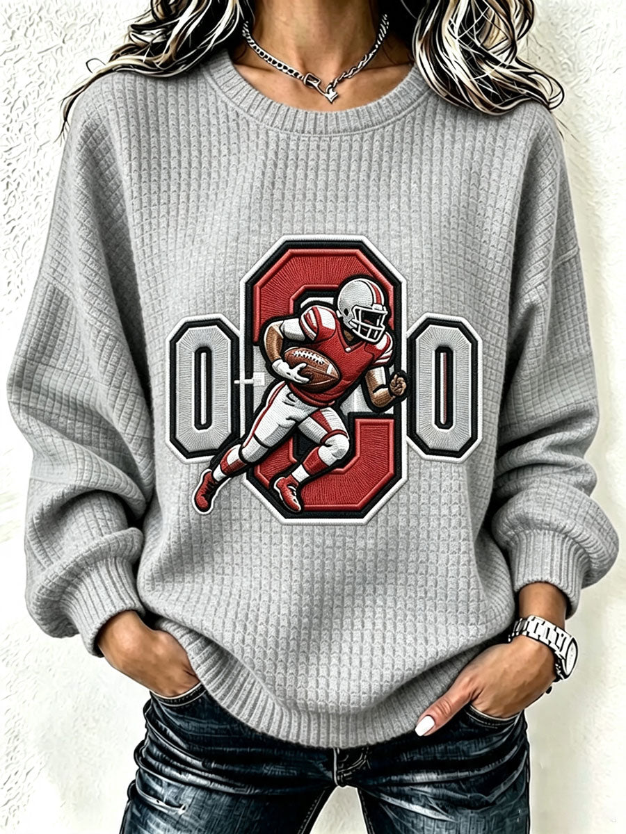 Ladies' Football Fan Casual Waffle Hoodie