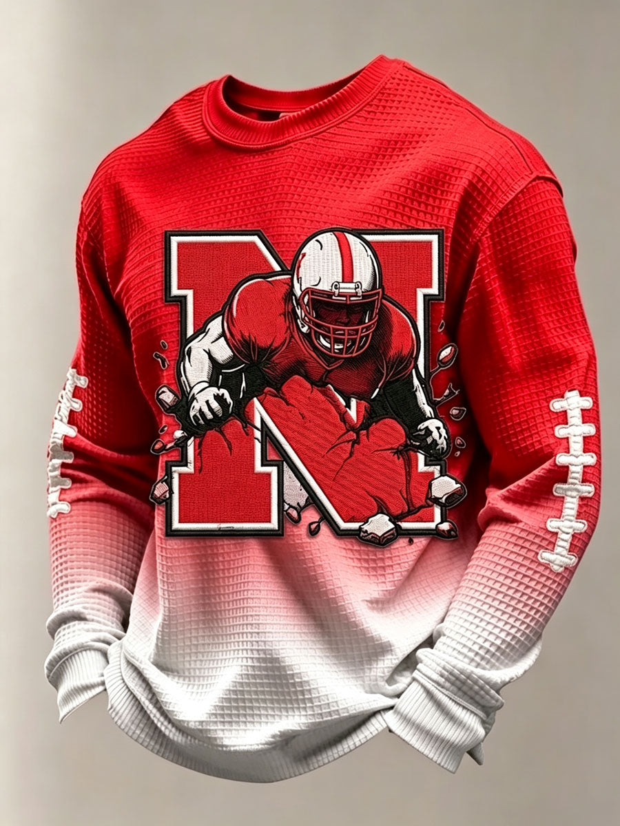 Men's Rugby Pattern Waffle T-shirt
