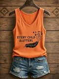 ❤️Buy 3 Get 20% Off❤️Women's Orange Shirt Day Print Casual Vest