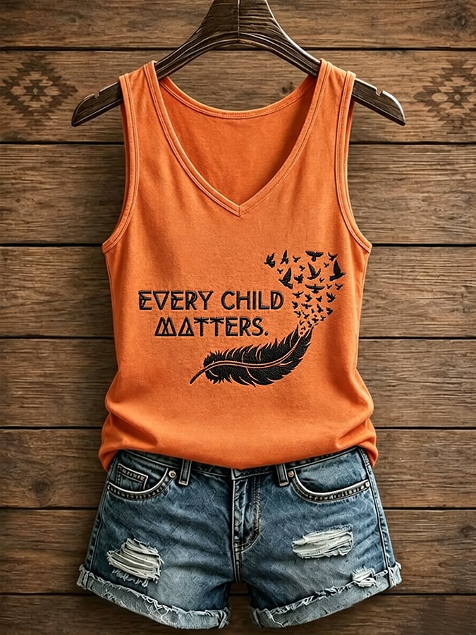 ❤️Buy 3 Get 20% Off❤️Women's Orange Shirt Day Print Casual Vest