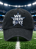 Unisex Football Print Washed Duckbill Cap