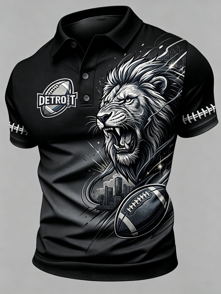 Men'S Football Fan Printed Polo Shirt