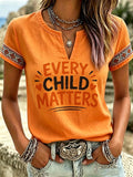 ❤️Buy 3 Get 20% Off❤️Women's Retro Orange Shirt Day Print T-shirt