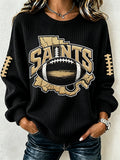 Women'S Football Print Checkered Sweatshirt