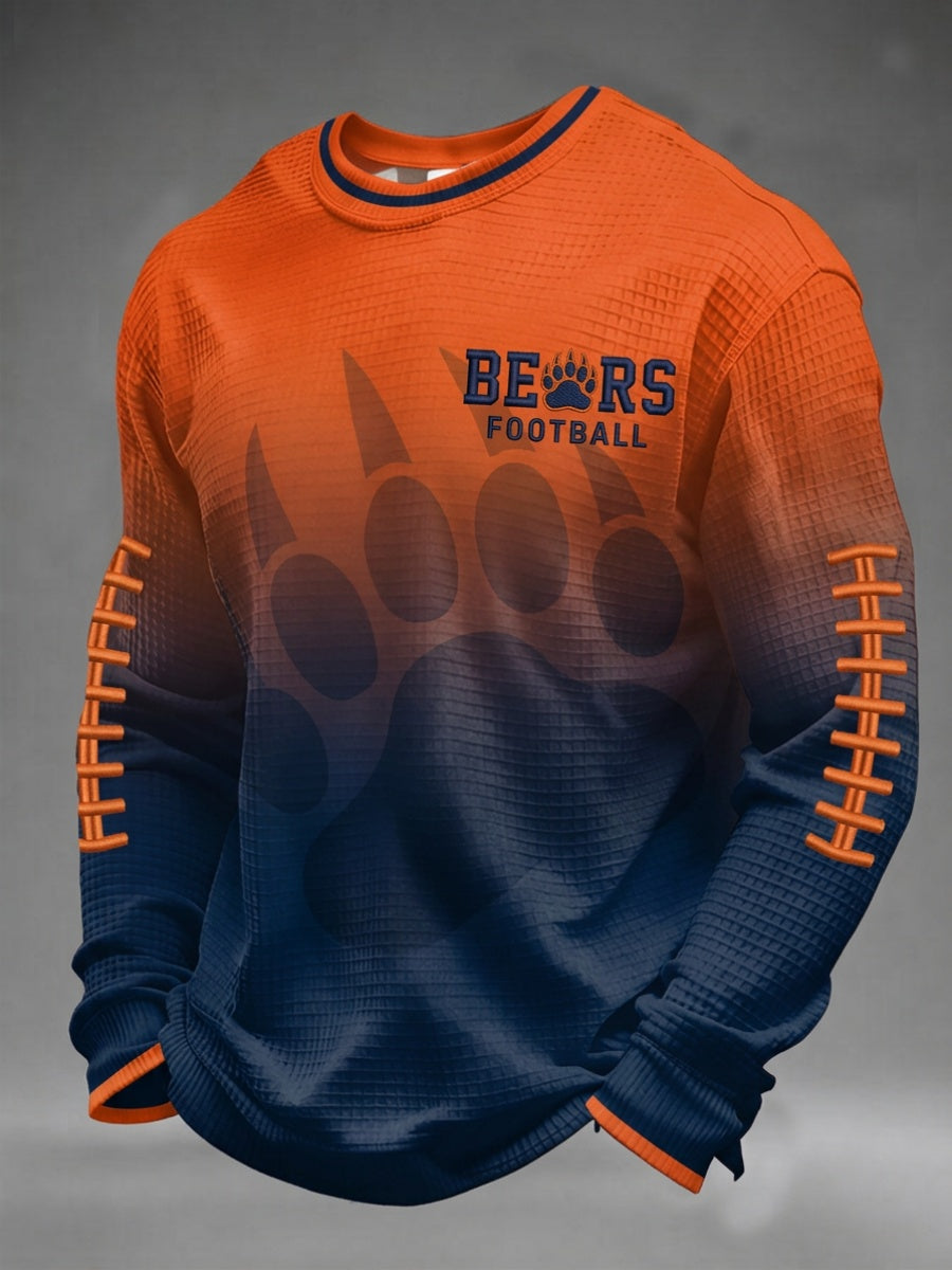 Men'S Football Printed Waffle Sweatshirt
