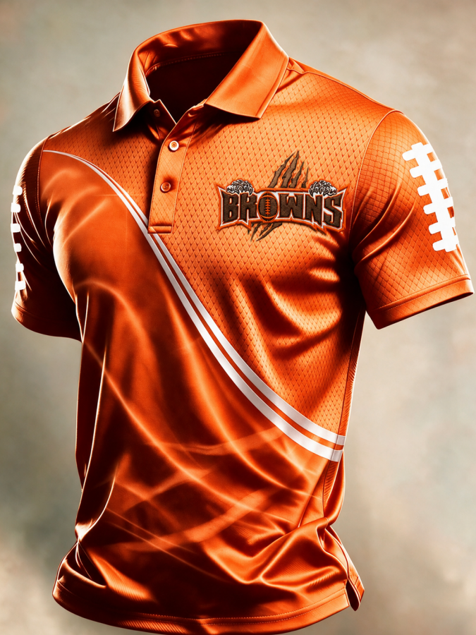 Men'S Retro Football Polo Shirt