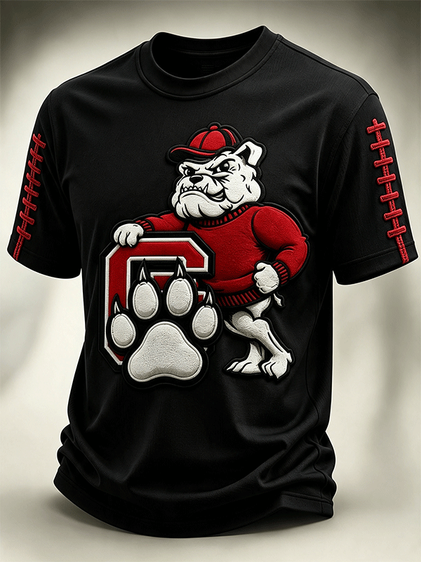 Men's Football Print Casual Printed T-shirt