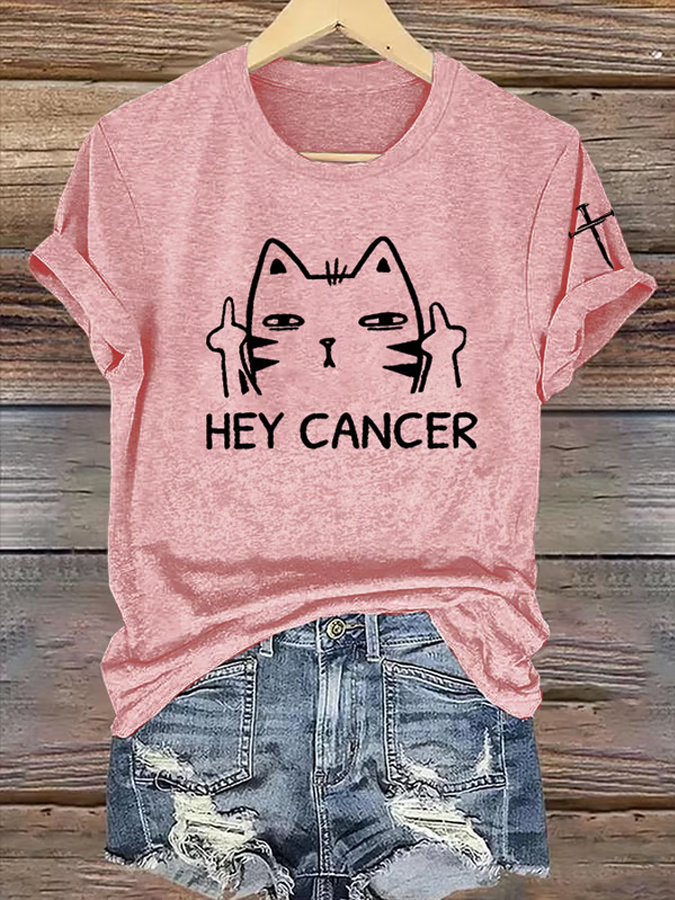 Women'S Breast Cancer Awareness Printed Casual T-Shirt