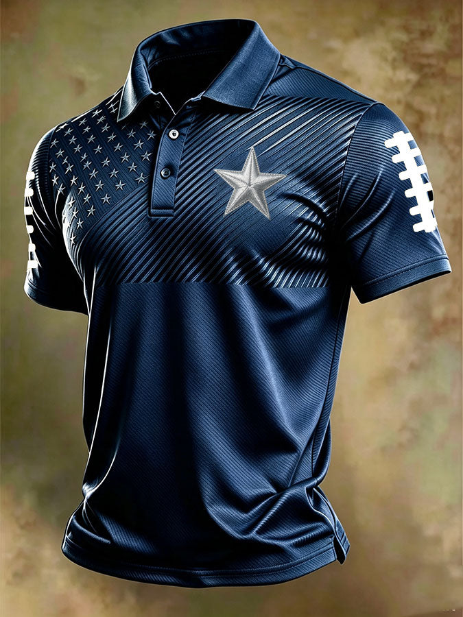 Men'S Football Printed Polo Shirt