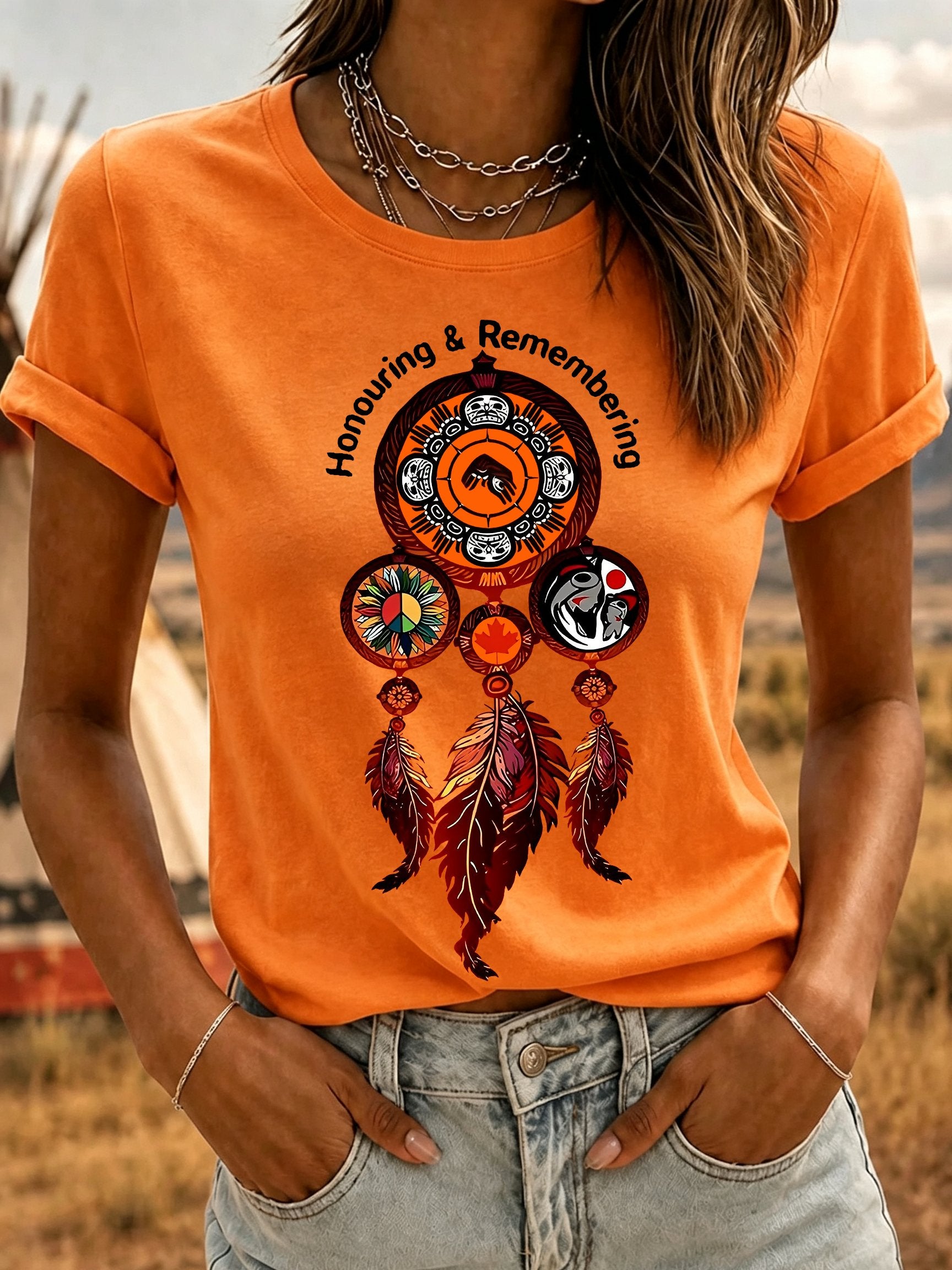 ❤️Buy 3 Get 20% Off❤️Women's Retro Orange Shirt Day Honoring & Remembering Print Casual T-shirt
